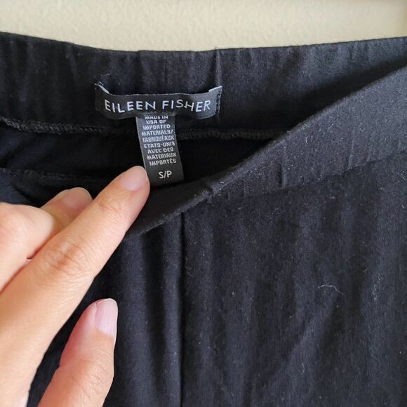 Eileen Fisher Black Pants‎ Pull On Ankle Capri Elastic Waist Womens Size S - Picture 3 of 8